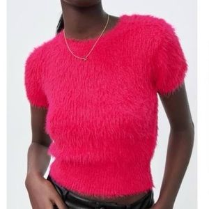 Hot Pink Zara Furry Sweater